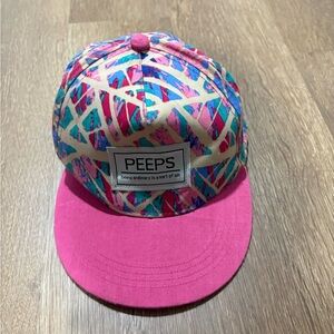 Colorful PEEPS Cap with Pink Brim